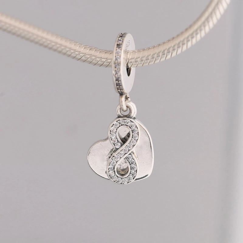 

2019 Hot Sale Fits Charm Bracelet DIY Womeninine Jewelry Party Gift 925 Sterling Silver Bracelet 8 Word Heart Pendant Bead