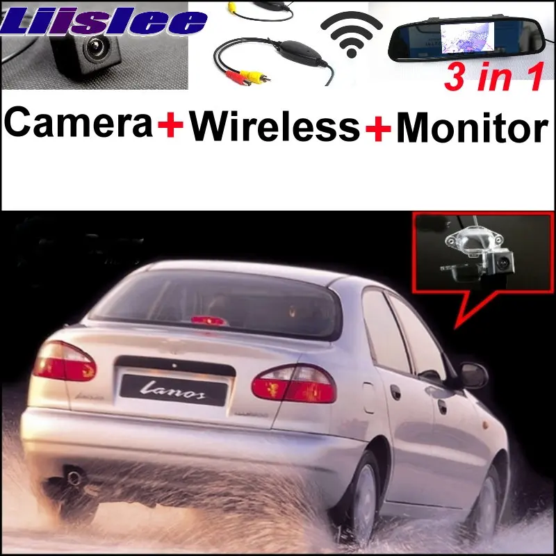 Liislee 3 in1 заднего вида специального Камера+ Беспроводной приемник+ зеркальный монитор легко парковка Системы