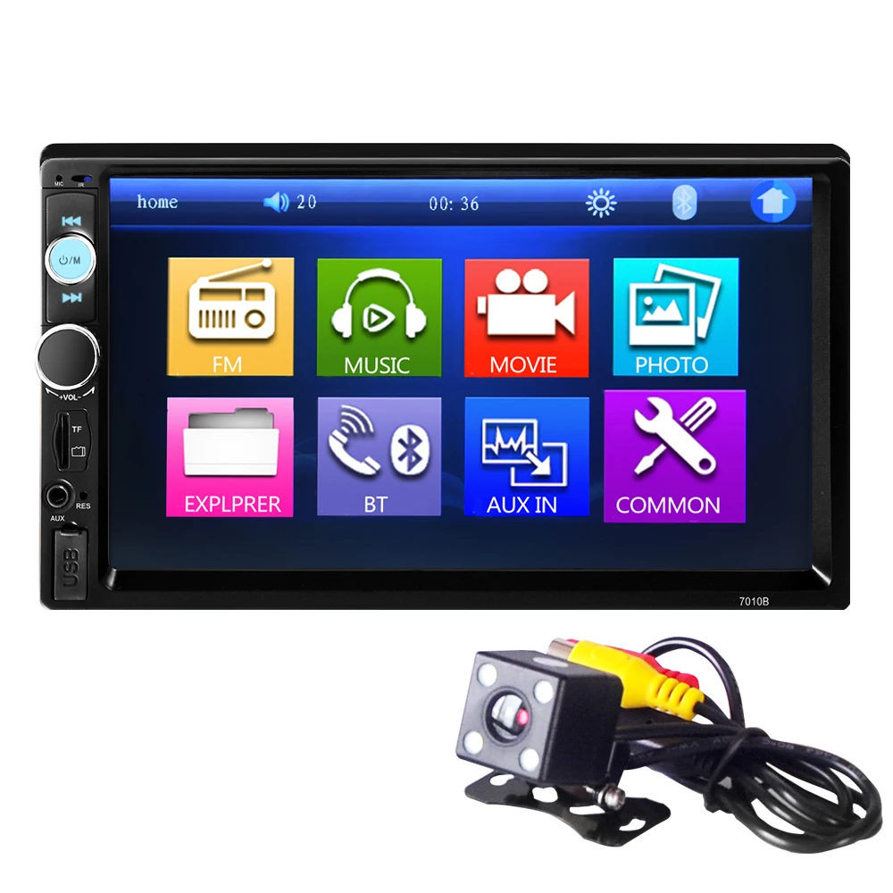 

7010B 7 Inch Bluetooth V2.0 TFT Screen 12V Car Audio Stereo MP5 Player Auto Video with Rearview Camera