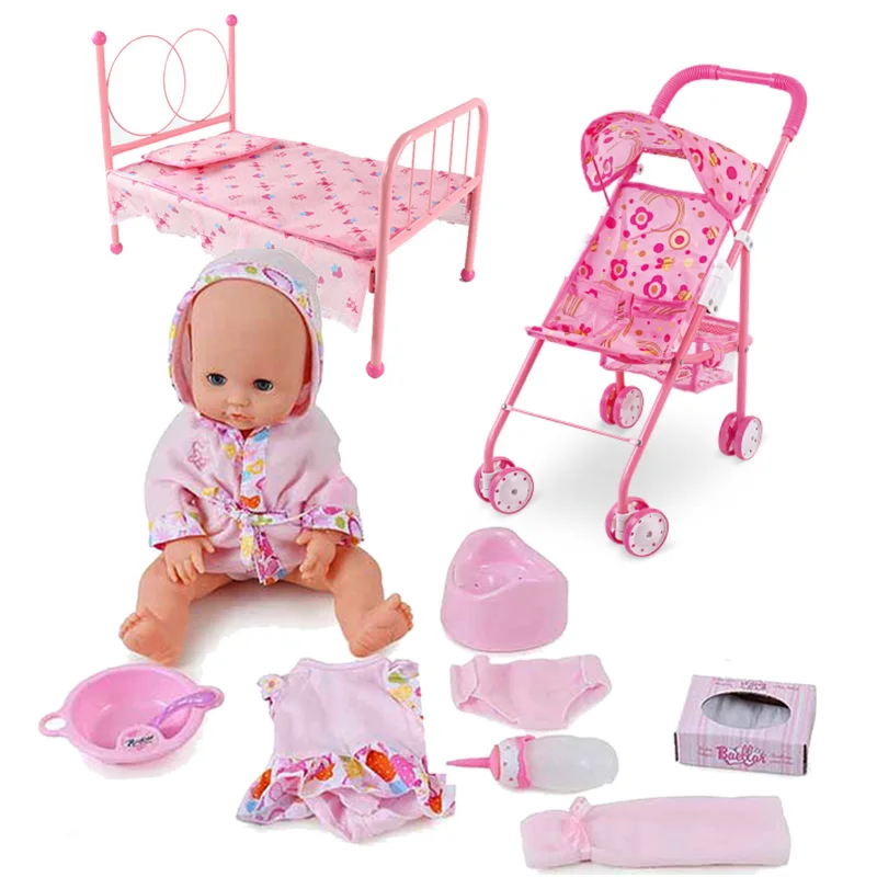 

40cm Interactive Girls Dolls Handmade Soft Silicone Kit Lifelike Vinyl Baby Toys For Children Gifts