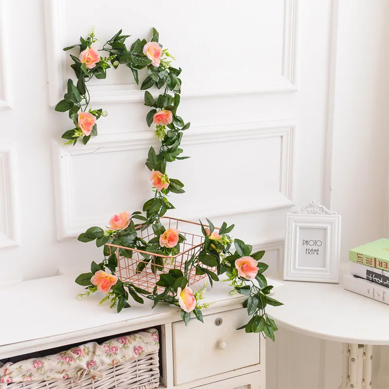 

1PCS 9 Simulation Rose Vine Home Air Conditioning Hanging Picture Frame Decorative Flower Strip Fake Flower Accessories CJJ015