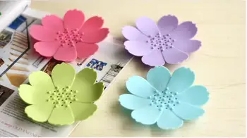 

Silicone Soap Dish 3D Mini Flower Shape Soaps Holder Non Slip Home Bathroom Articles Multi Color SN1385
