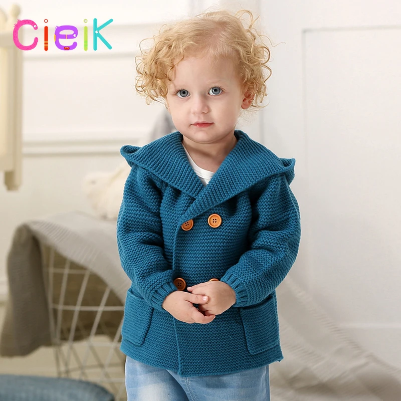 CieiK 2018 New Spring Baby Hooded Outwear Newborn Boys Jacket Rabbit Cute Infant Knitted Infant Girls Clothes Kids Winter Coats (1)