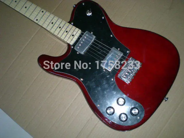 Telecaster гитары Высокое качество красный теле Левая рука гитары Telecaster Электрогитара Двухместный хлеб край в наличии
