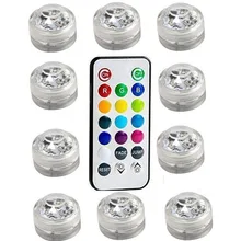 Светодиодный погружной светильник с дистанционным управлением RGB, на батарейках, подводный Ночной светильник, ваза, чаша, для улицы, для сада, вечерние, украшения