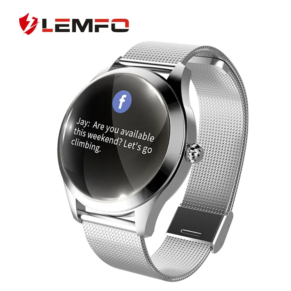 

Women Smart Watch IP 68 Heart Rate Monitor Message Call Reminder Pedometer Calorie LEMFO Smartwatch Women Men for Android IOS