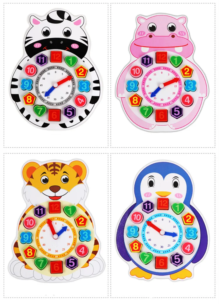 Brinquedos do Bebê Contas de Relógio Brinquedos de Madeira Brinquedos para Crianças Novos Animais Labirinto Relógio Digital Contas Acessórios Crianças Figura Blocos 8 contas acessórios crianças brinquedos para crianças figura blocos