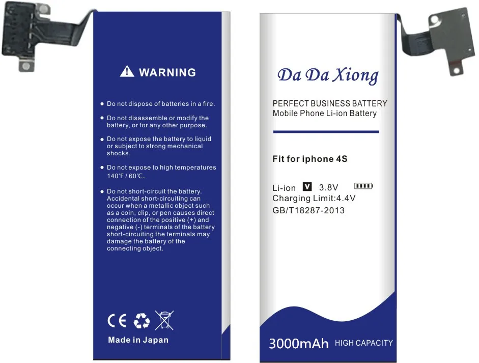 Da Xiong 3000 мАч батарея для Apple iphone 4S для iphone 4S батарея+ Бесплатные инструменты