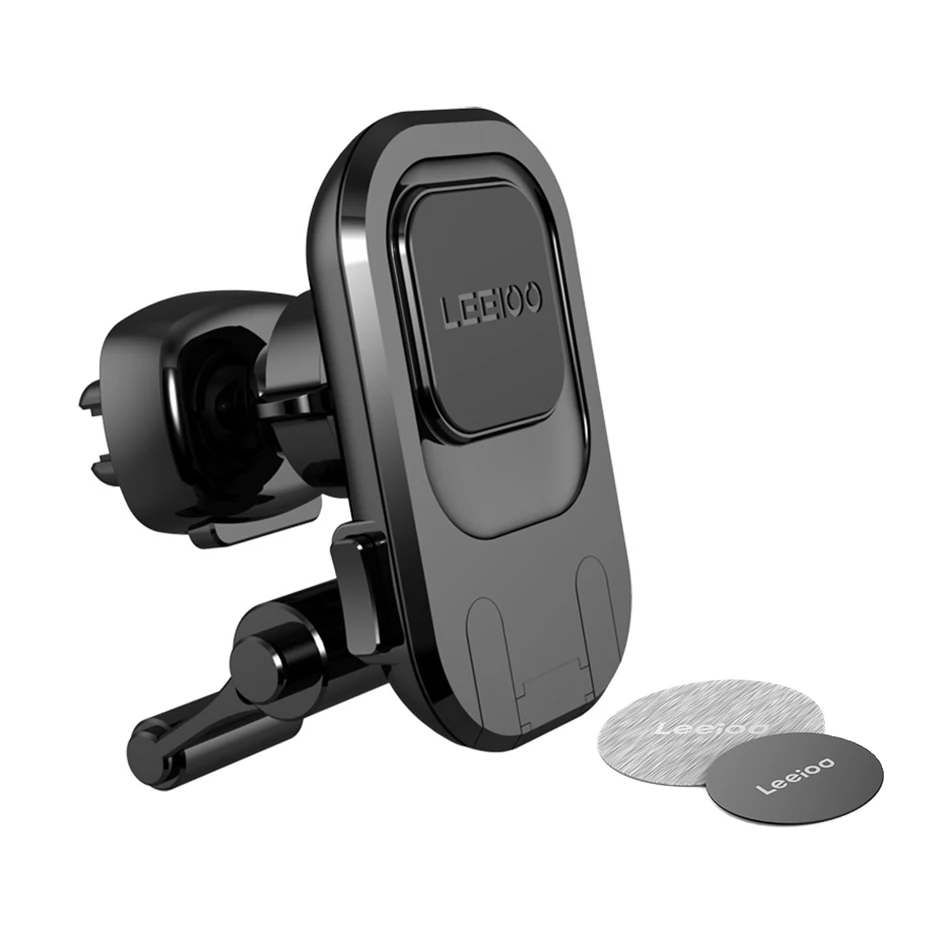 LEEIOO магнитный автомобильный держатель телефона для iPhone samsung 360 Air Mount магнитный держатель для мобильного телефона в автомобиле gps универсальные держатели - Цвет: Черный