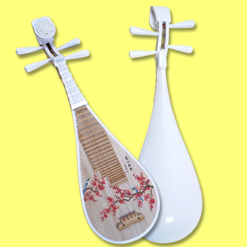 New Luth Pipa Instrument De Musique Feuillus Blanc Couleur Dessin Enfant Luth Pipa Chinois 4 Cordes Instrument De Musique Pipa Aliexpress