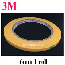 1x3 м 6 мм* 50 м Высокое Температура стойкость маскирующие Бумага Клейкие ленты Желтый 3m244 покрытие, pcb smd щит#20