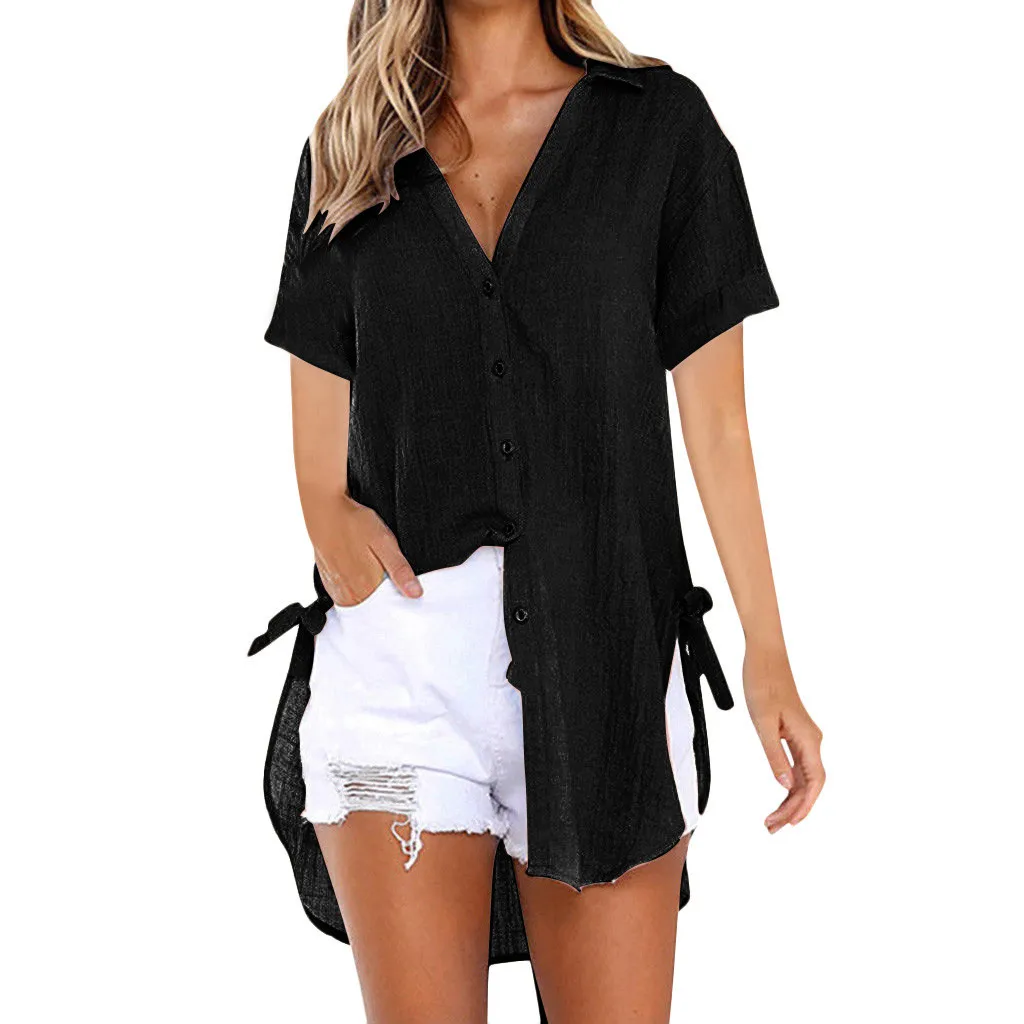 

Plus size Print Long T shirts Summer Women Long Shirt Loose Dress Slit Femme Tops Cotton Tshirt Short sleeve Ladies t-shirt #PJP