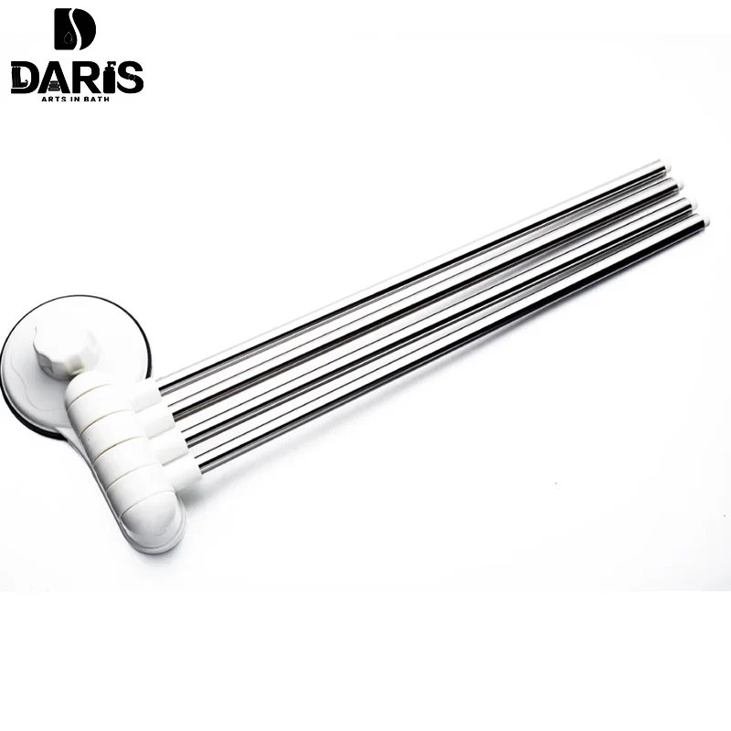 DARIS No Drill Hook Rotating Towel Rack Bathroom Accessories