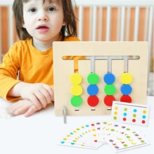 Wooden 4-Color Fruits Matching Logical Reasoning Training Early Educational Toys for Kids Boys Girls Birthday Christmas Gift
