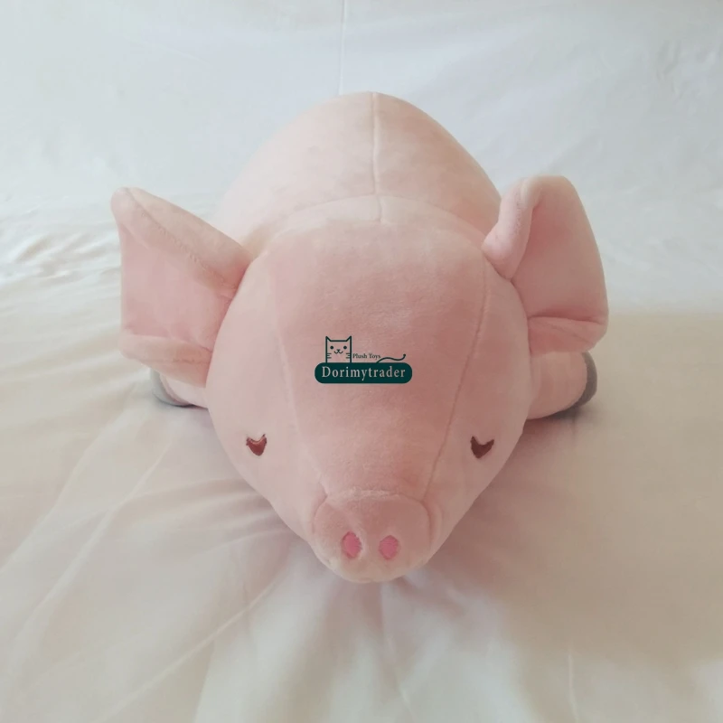 Dorimytrader Cuddly Soft Pink Piggy Plush Toy Stuffed Animal Pigs Doll Cartoon Pillow Baby Present 33inch 85cm DY61778(8)