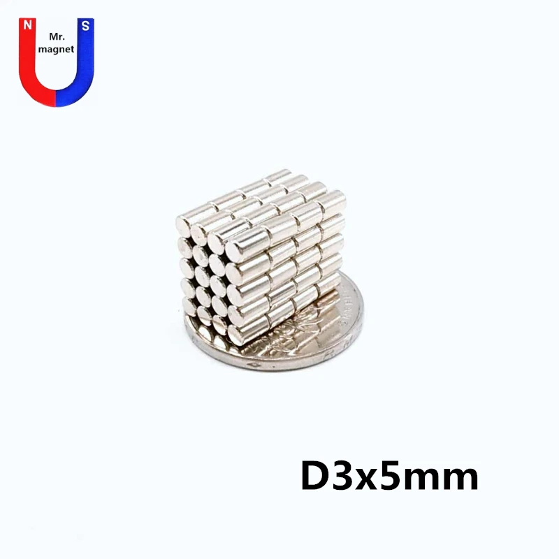 

500pcs 3 x 5 mm magnet Super Strong Circular Small Disc 3x5 Rare Earth Neodymium Magnet 3*5 Art Craft Mini cylinder magnets
