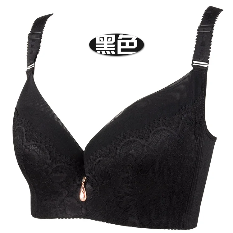 Nessayoo 44 C D E cup ultra boost black bra XXX sexy bh push up lace  bralette bras ligerie women wide strap plus size underwear - AliExpress