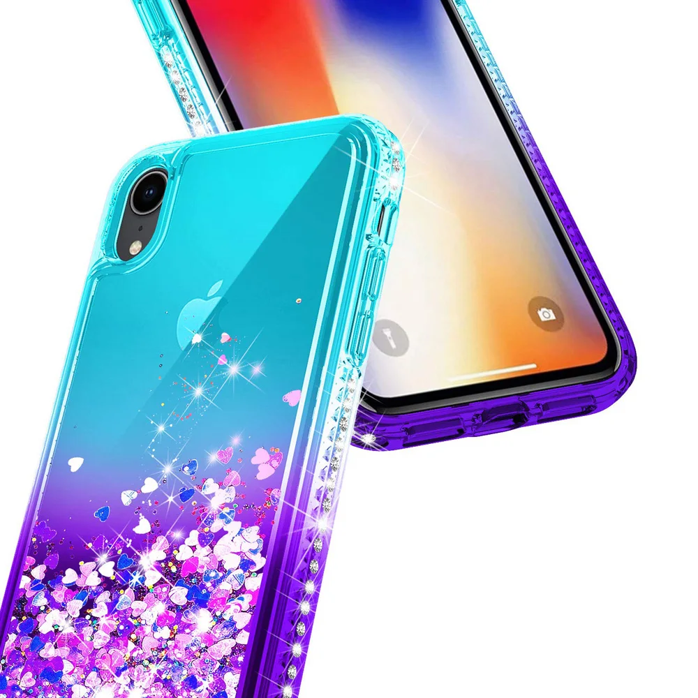 Чехол для iPhone X XR XS Max роскошный чехол с жидкостью и сыпучим песком Блестящий
