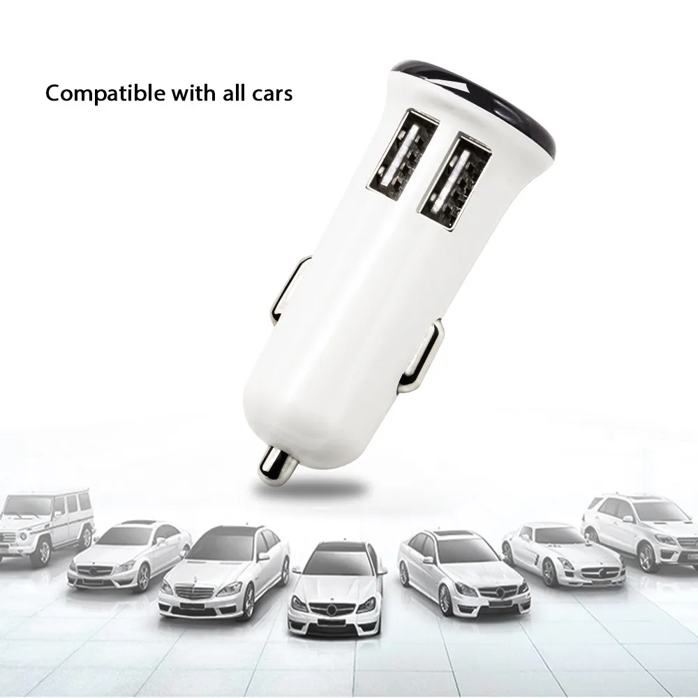 Быстрое зарядное устройство для автомобиля 12 24 В 2 порта + кабель Type c / micro USB