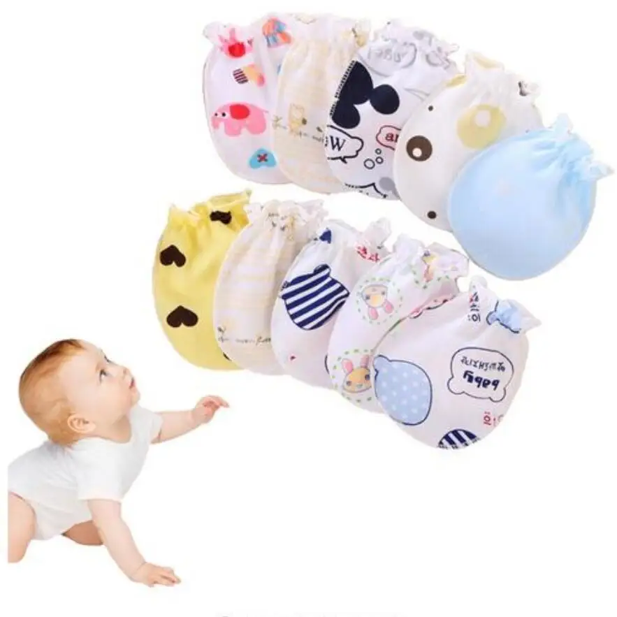 3 пары модные хлопковые царапины варежки Хлопок перчатка для младенца новорожденного ребенка анти царапины перчатки защита на Кроватку Новорожденного лица