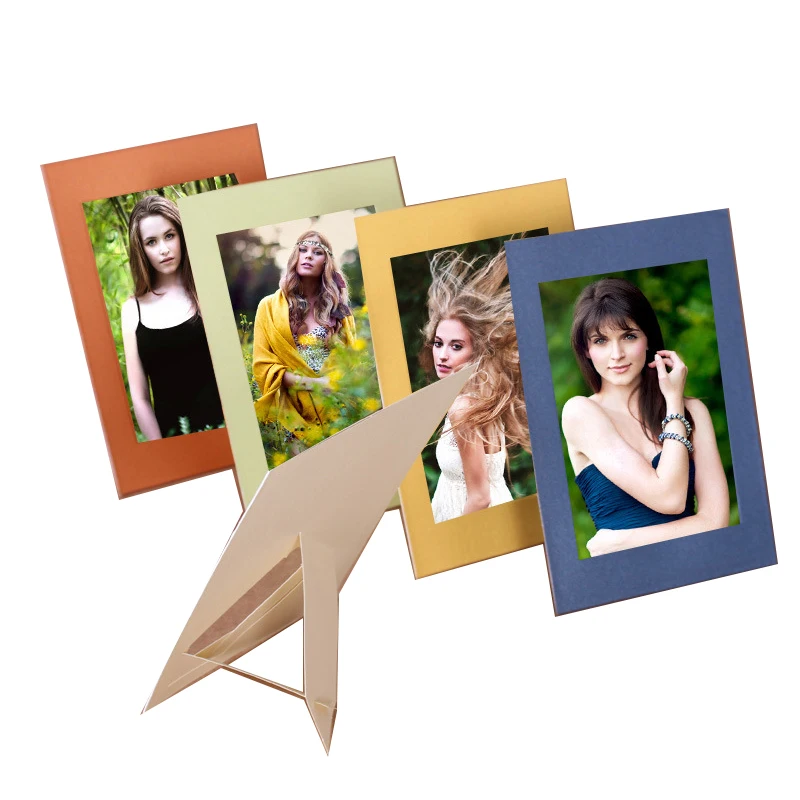 

RICH COLOR Cheaper 5 xpcs Rectangle colorfu bling Peal Paper stand picture frame wall Photo frame for Home Decor 3 5 6 7 inch