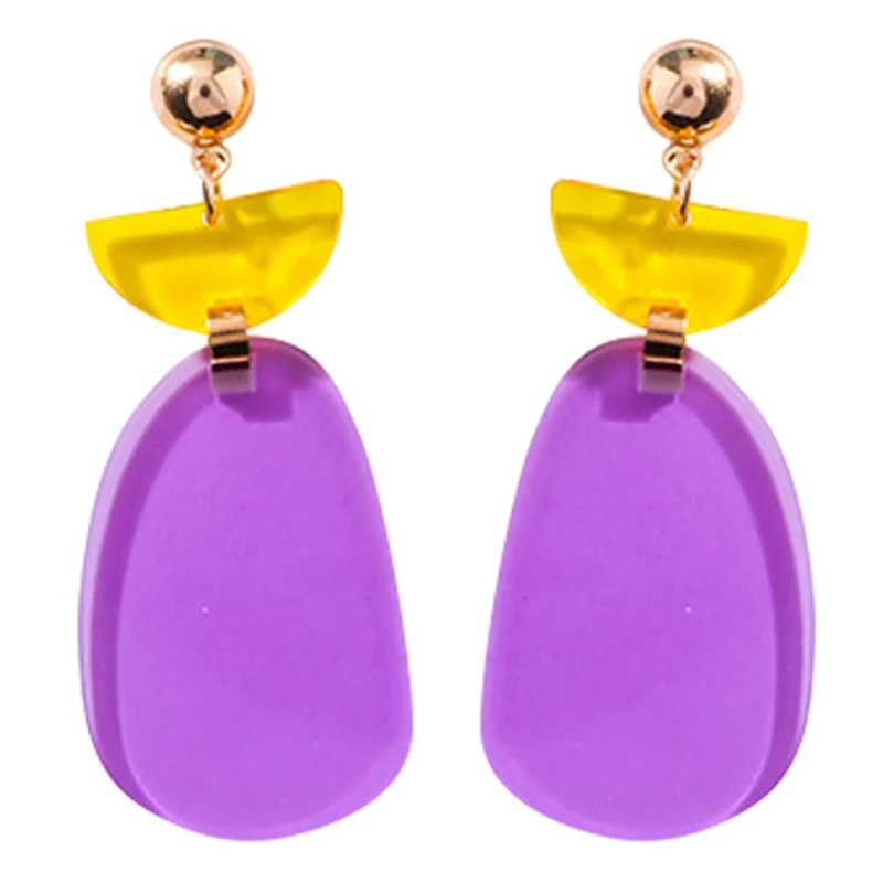 

2018 Long Drop Earrings for Women Summer New Geometric Oval Irregular Round Circle Transparent Acrylic Earrings Acetic Acid