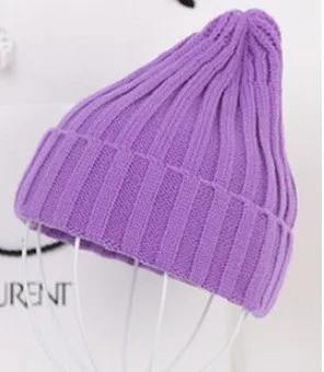 Шапки Новая модная зимняя качественная акриловая шапка вязаная шапка остроконечная шапка для женщин/женщин 19 цветов
