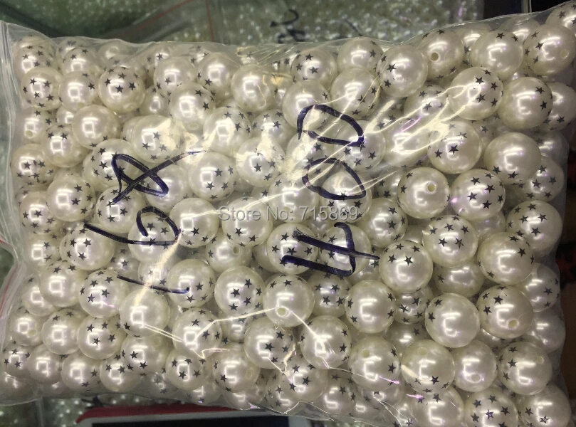 

free ship 16MM 400pcs Shiny plastic beads-- faux pearl beads,plastic round beads pave star logo