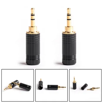

Artudatech 2PCS 2.5mm Thick Gold Plating 3 Pole Plug Audio Connector For DIY Earphone Black