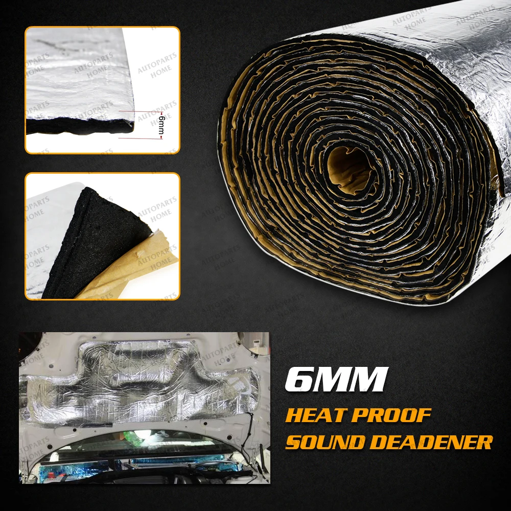 6mm Aluminum Audio Hood Sound Deadener Heat Noise Proof Insulation