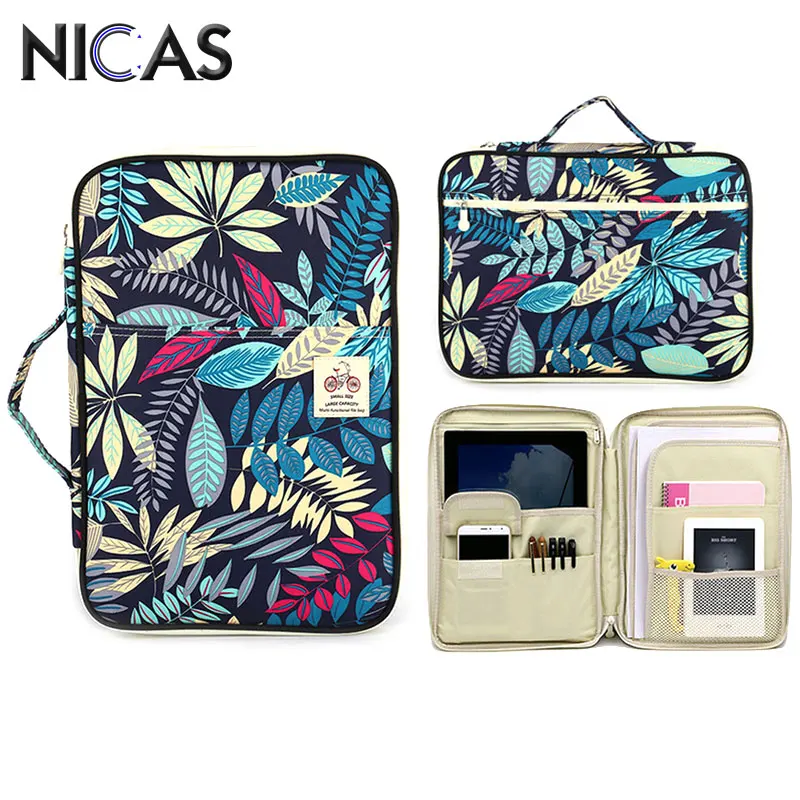 NICAS Multifunction BOHO Style Oxford Cloth Pencil Bag For Pens Notebooks iPad Computer School Portable Stationery F170901b | Канцтовары
