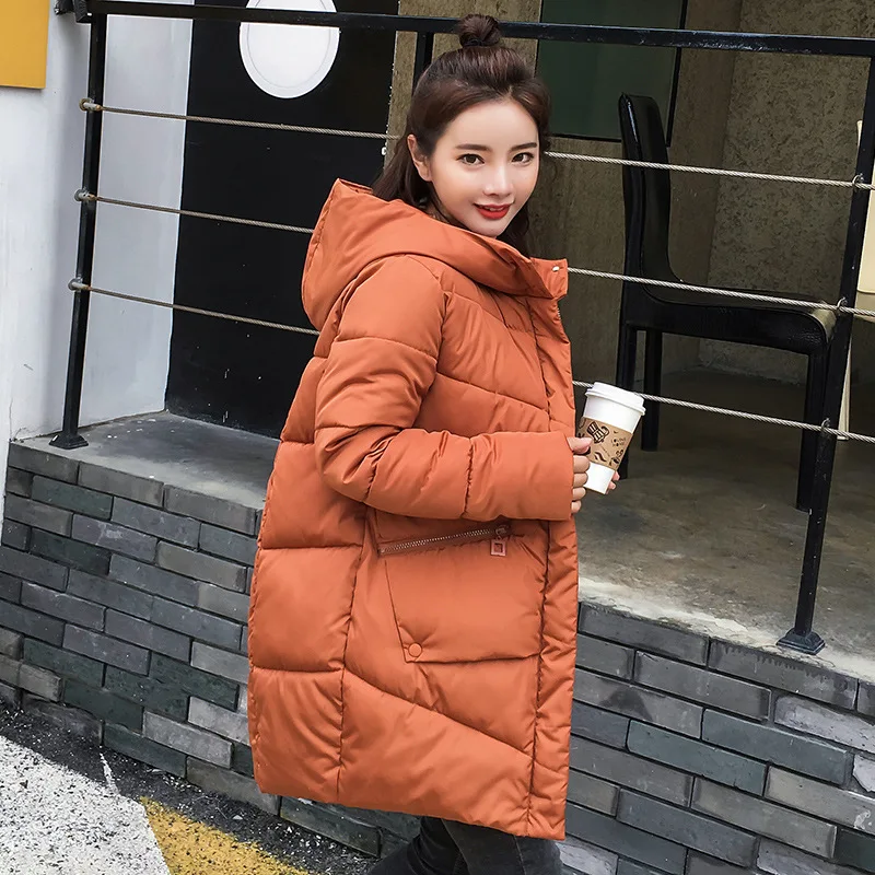 Parka For Women Winter Jacket Women Coats Zipper Pocket Hooded Coats Ladies Park Cotton Padded Lining Autumn Female Parkas