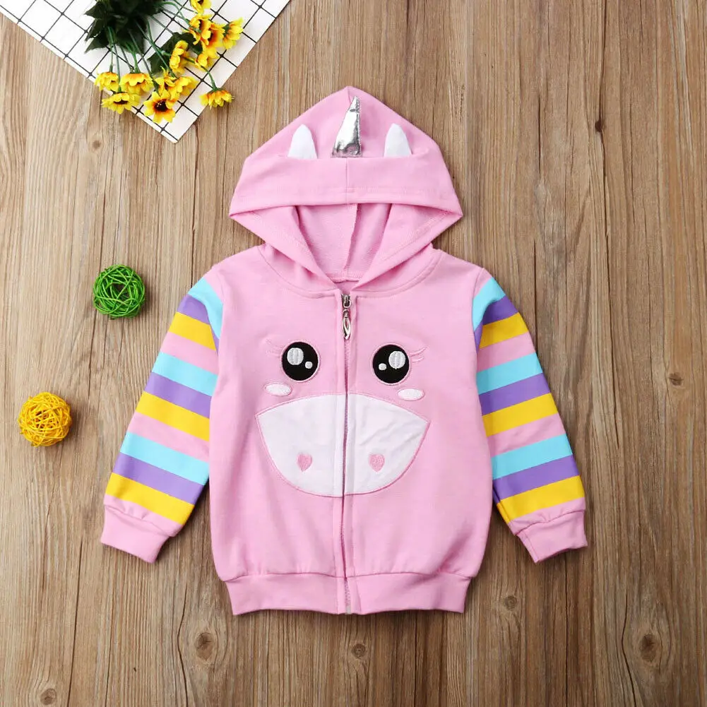 

Toddler Kids Girl Spring Summer Unicorn Hooded Tops Hoodie Jacket Coat Outerwear