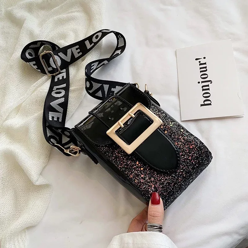 

Phone Pouch Personality Sequined Messenger Bag Small Bags For Women Handbag Leather Crossbody Bag Purses and Handbags sac a main