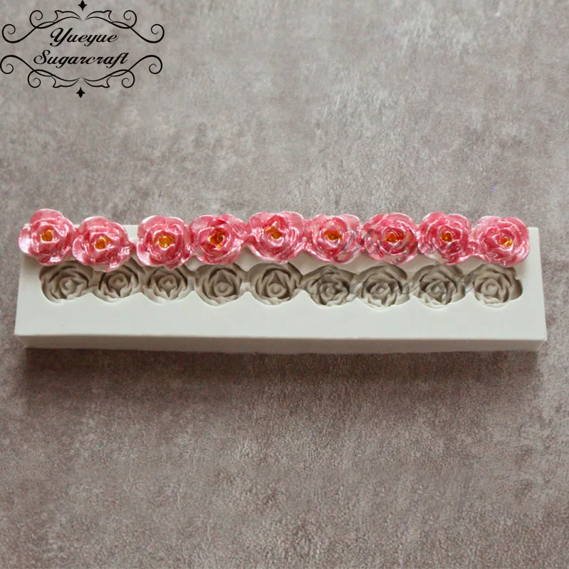 Yueyue Sugarcraft Boder цветок цепь силиконовая форма помадка форма для украшения торта инструменты форма для шоколадной мастики
