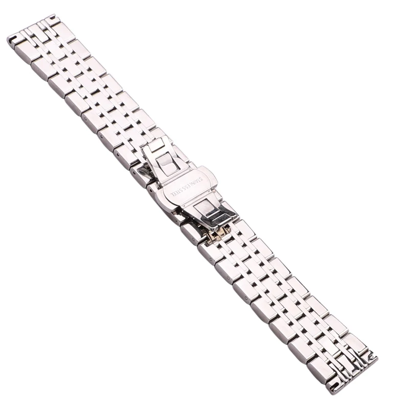 Comprar 18mm 20mm 22mm correa de reloj de acero inoxidable plata pulido para hombre lujo reemplazo de Metal accesorios correa de reloj de pulsera