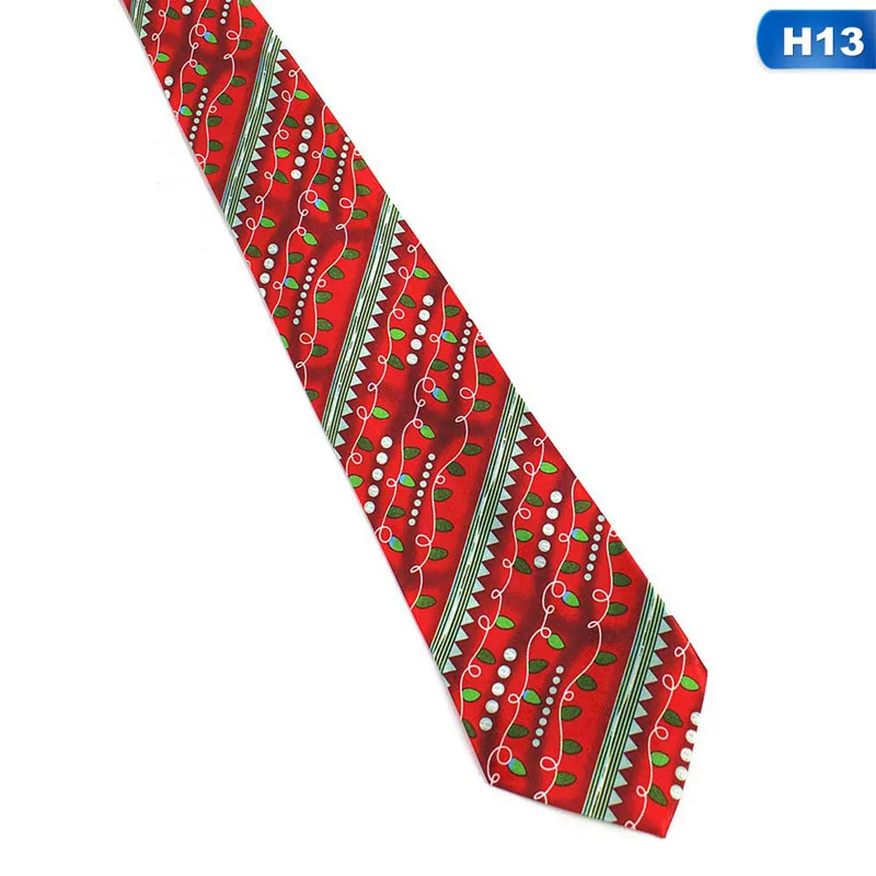 Напечатанный новогодний галстук 140 см зеленое дерево модный галстук красный Санта Клаус Снежинка шеи галстук для праздника подарок