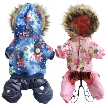 

Warm Dog Vest Clothes Pet Thicken Flower Patten Coat Jacket Puppy Clothes for Dogs Walking