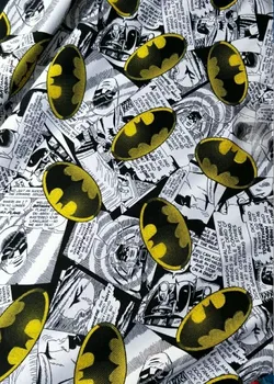 

170*50cm Super hero Batman Elasticity lycra knitted cotton fabric For Sewing Fat Quilting Patchwork boy Cloth hat