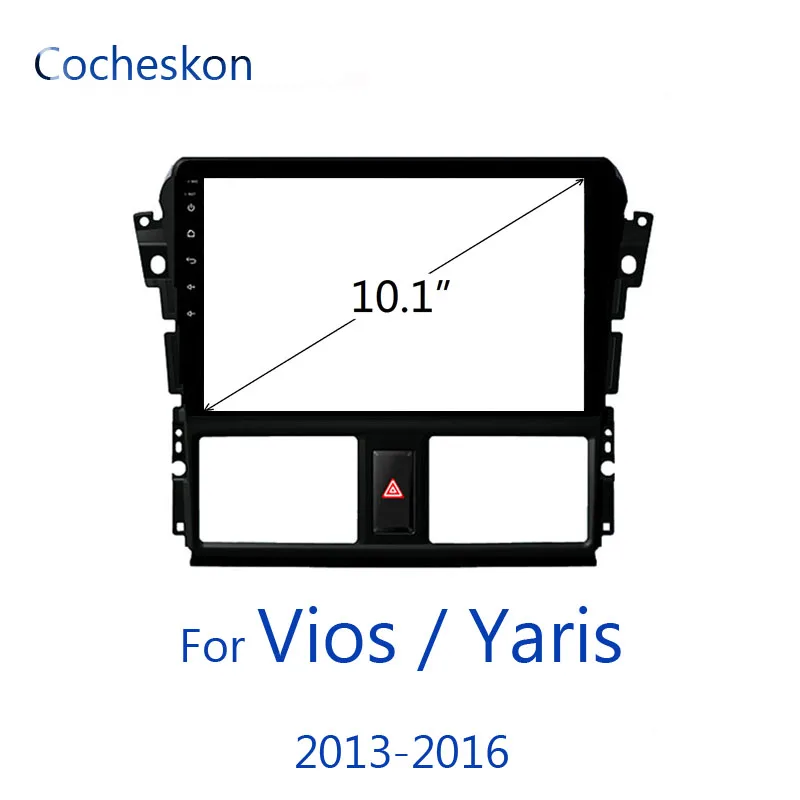 Для Toyota Yaris/Vios 2013 2016 XP150 10 1 дюймов Автомобильная рамка фасции двойной din для