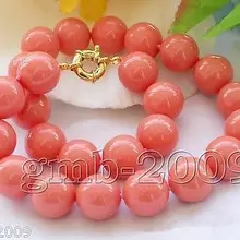 Благородный Кварцевый Кристалл Натуральный Коралл 17," 9-10 мм круглый коралловый розовый Южное море жемчужное ожерелье AAA