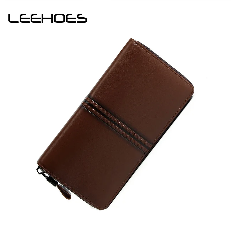 

Business Male Wallets Coin Purse Large Capacity Long Men Purse Wallet Male Clutch Genuine Leather Bags Phone Bit Cards In Stock