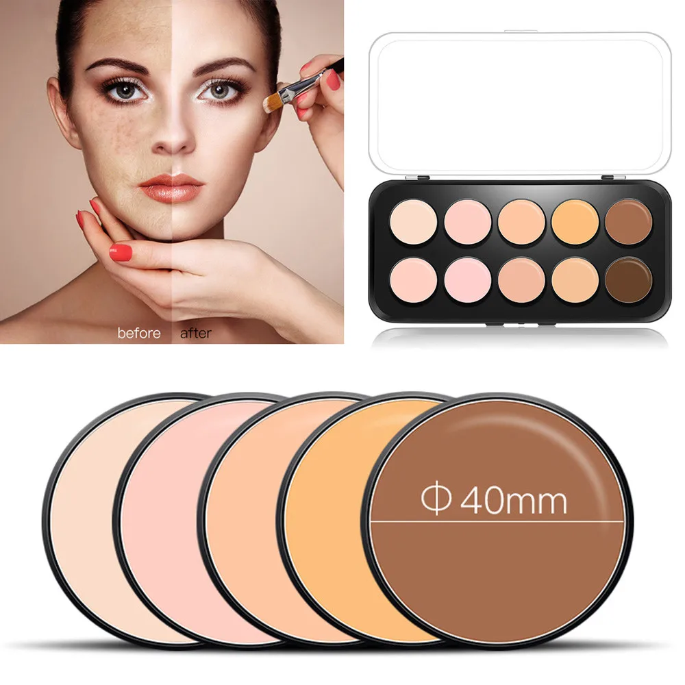 Dazzling Girl Store 10 Color Pressed Face Make up Concealer Cream