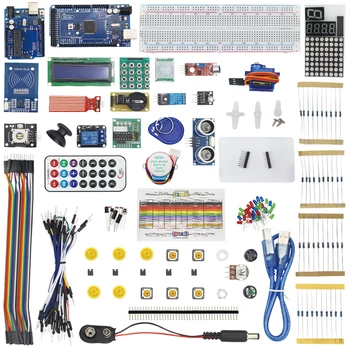

RFID Master Starter Kit for DIY RC522 RFID Sensor Module LCD Servo Components for UNO R3 for Mega 2560 Robot Breadboard Kit