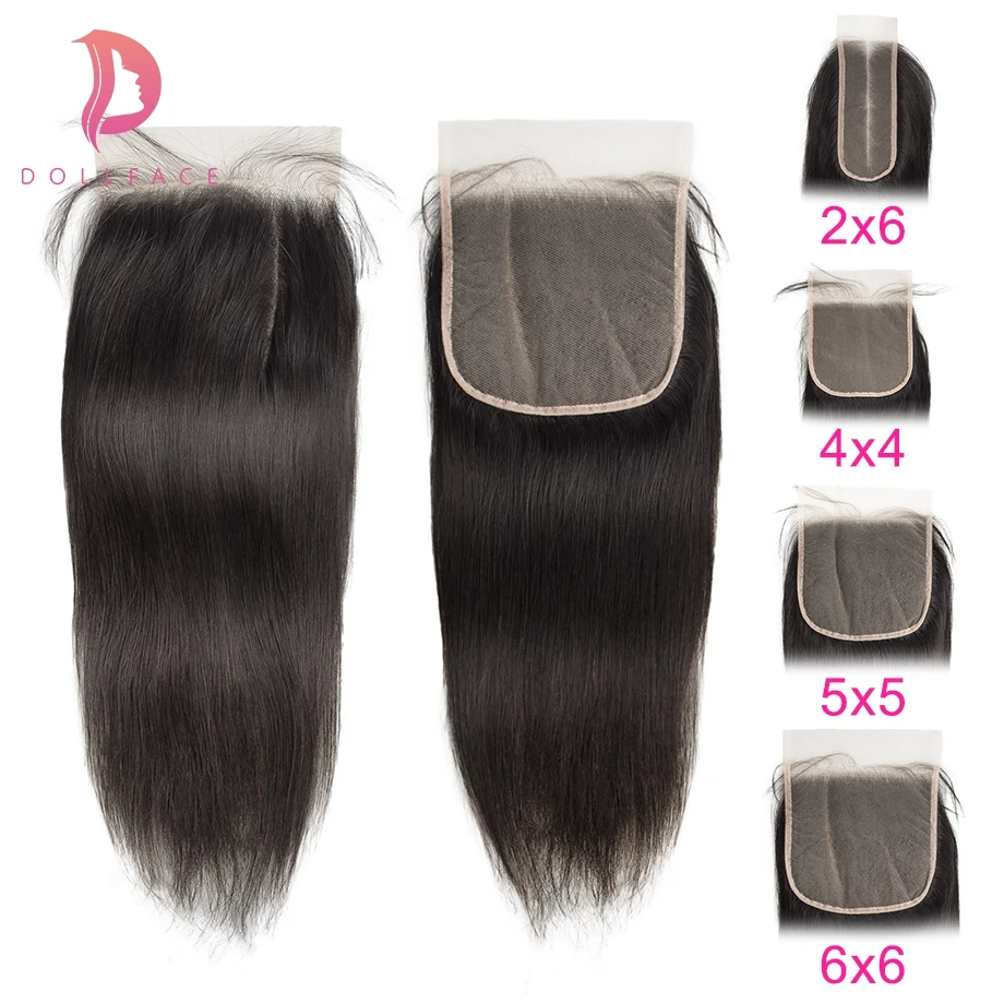 

Brazilian Human Hair Lace Closure Straight 6X6 Transparent Lace Closure With Pre Plucked Baby Hair Bleached Knot Free Shipping