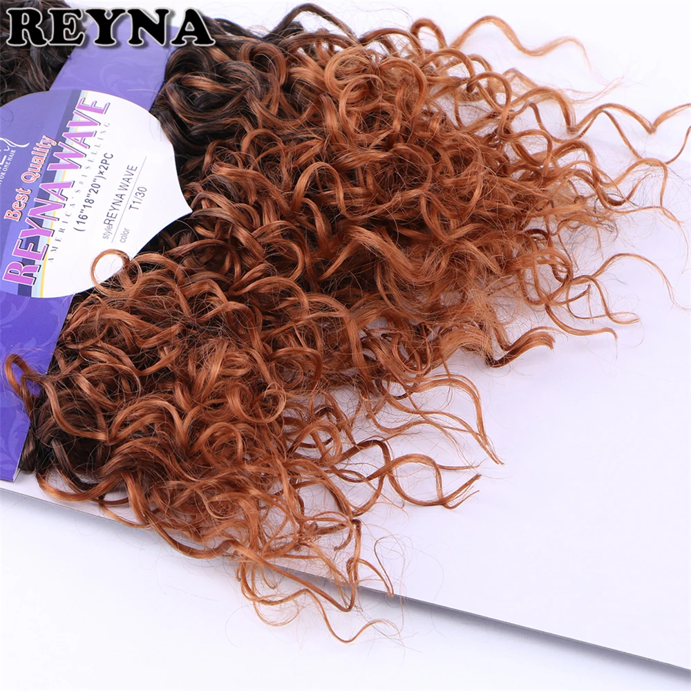 Reyna water wave hair bundle 6 pieces one set Synthetic hair extension tissage fiber hair weaving