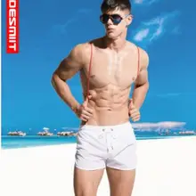 Бренд DESMIIT мужские пляжные шорты быстросохнущие 2 точки вилка Твердые свободные плавки Досуг Отдых Бег шорты
