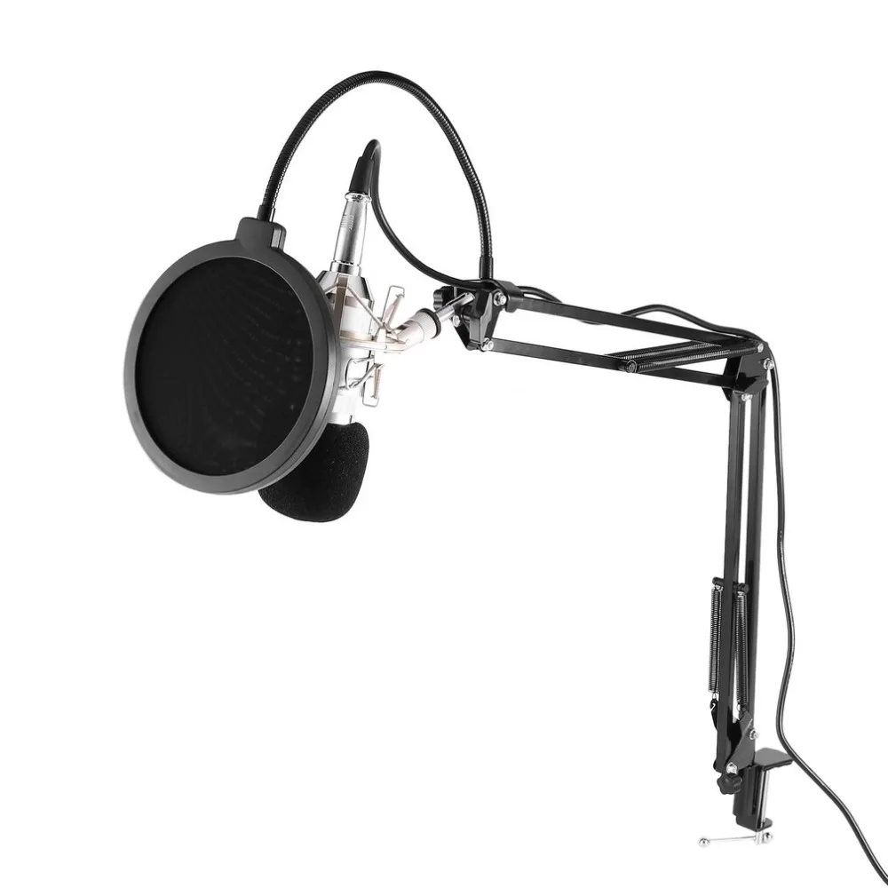 

Professional Studio Microphone Set Round Head Adjustable Suspension Scissor Arm Stand with Shock Mount and Mounting Clamp Kit