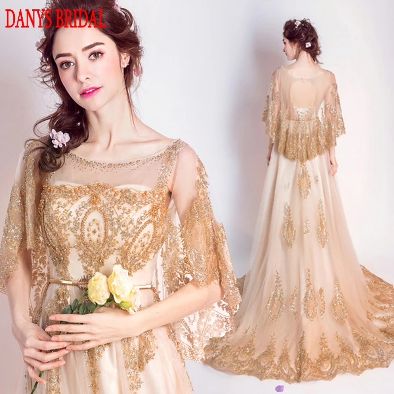 gold long evening gowns