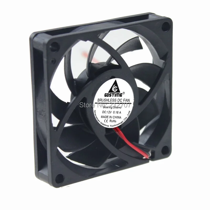 

5pcs Gdstime 2Pin 7CM 70MM 7015 70mm*15mm 12V DC Electric Motor Cooling Fan
